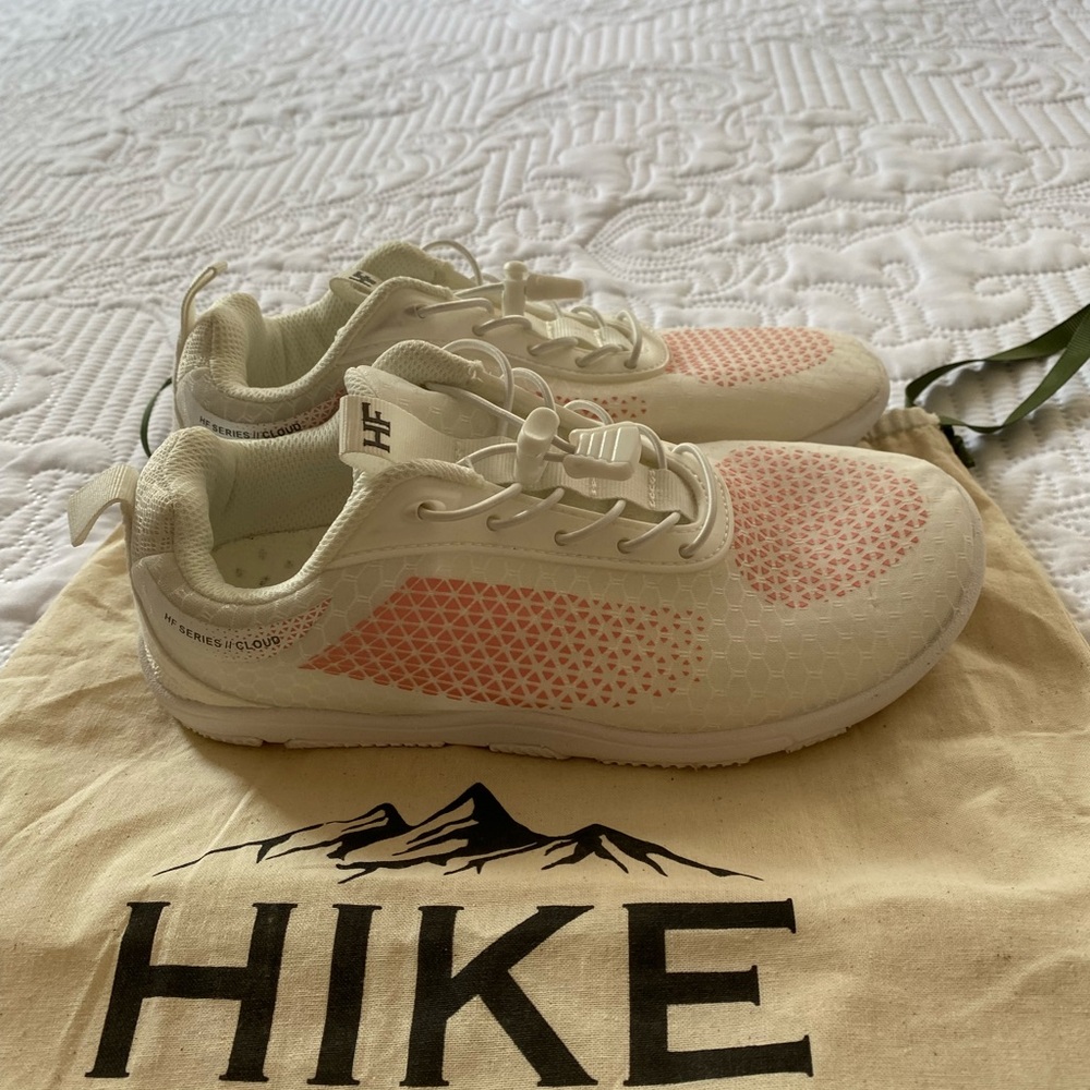 Women's Athletic Shoes - Cream and Pink